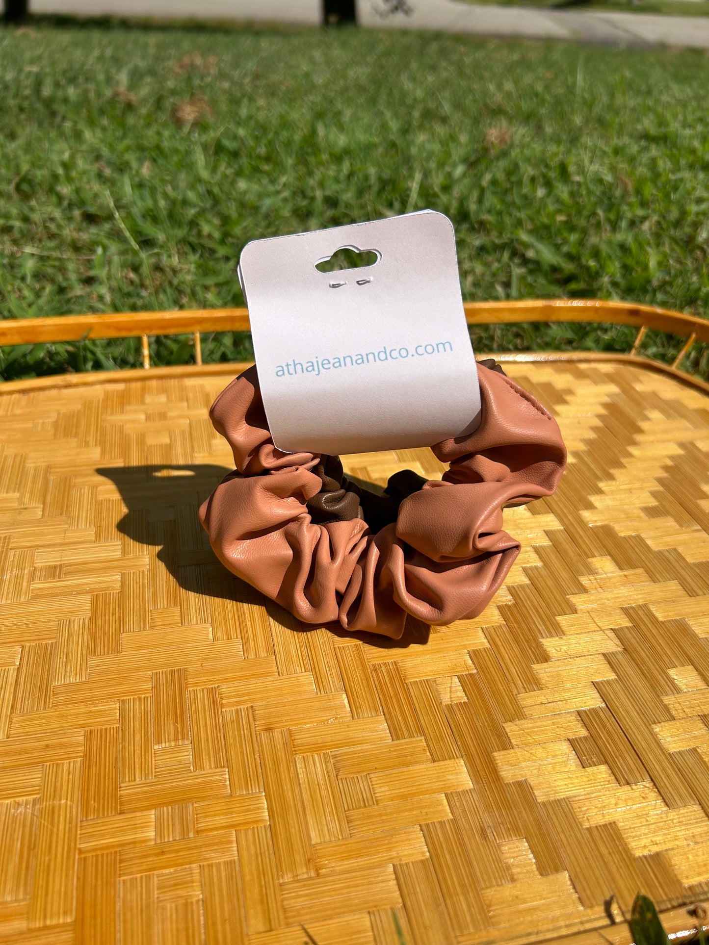 Faux Leather Scrunchie