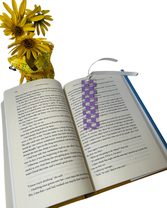 Purple Checkered Bookmark