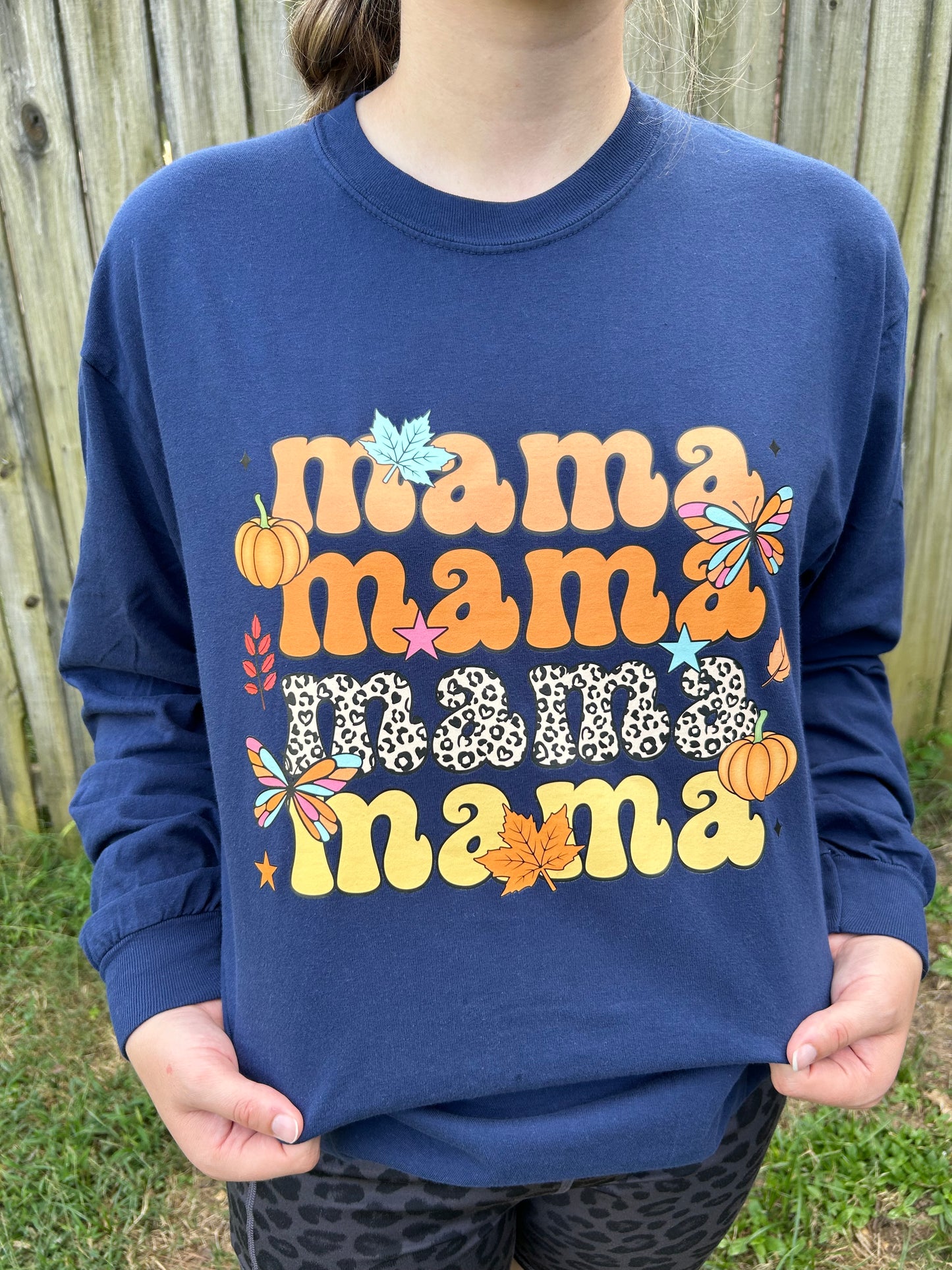 Fall Stacked Mama Long Sleeved Tee