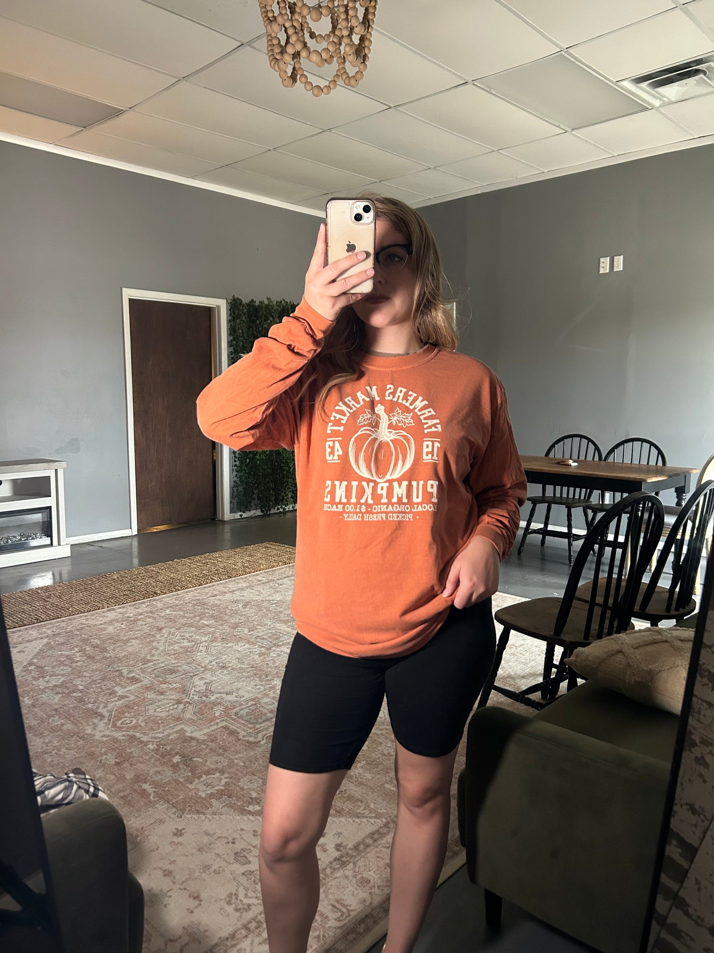 Fall Pumpkin Market Long Sleeved Tee