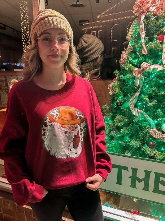 Western Santa Christmas Crewneck