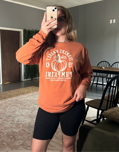 Fall Pumpkin Market Long Sleeved Tee