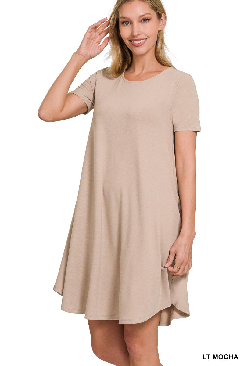 Basic A-line Dress with Pockets