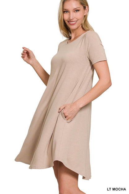 Basic A-line Dress with Pockets