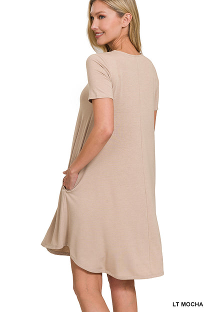 Basic A-line Dress with Pockets